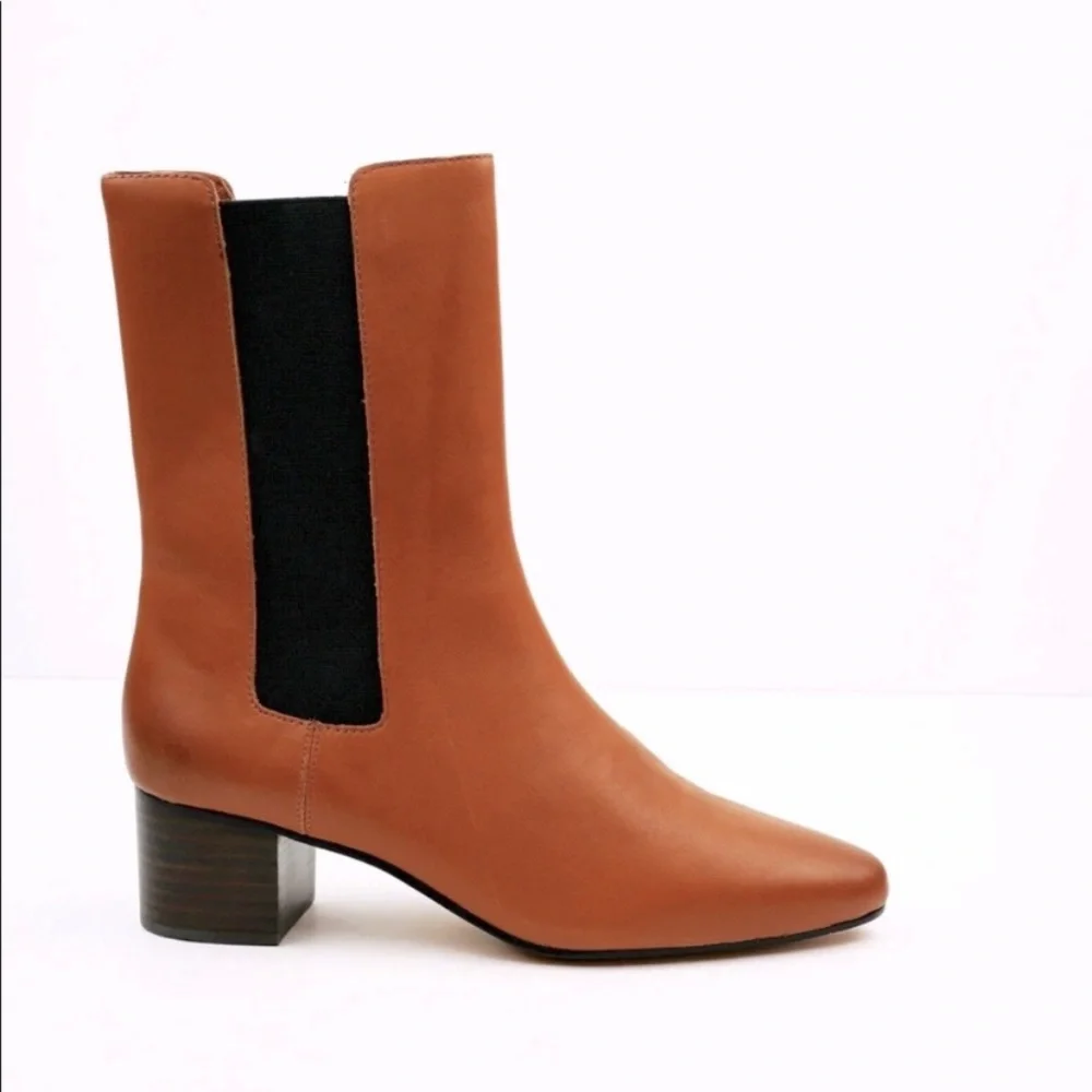 J.Crew • Leather High-Shaft Stacked Heel Boot - Picture 9 of 10